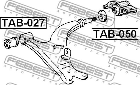 Febest TAB-050 - Сайлентблок, рычаг подвески колеса autospares.lv