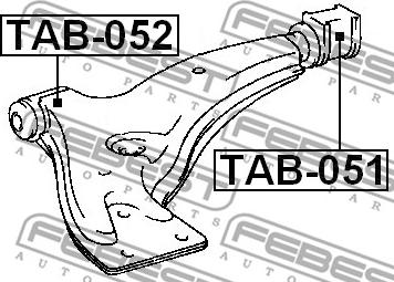 Febest TAB-052 - Сайлентблок, рычаг подвески колеса autospares.lv