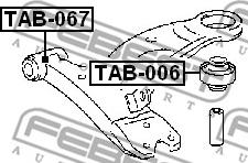 Febest TAB-067 - Сайлентблок, рычаг подвески колеса autospares.lv