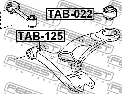 Febest TAB-022 - Сайлентблок, рычаг подвески колеса autospares.lv