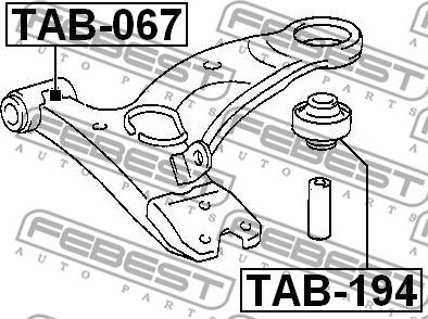 Febest TAB-194 - Сайлентблок, рычаг подвески колеса autospares.lv