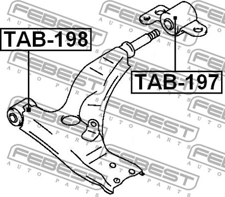 Febest TAB-198 - Сайлентблок, рычаг подвески колеса autospares.lv