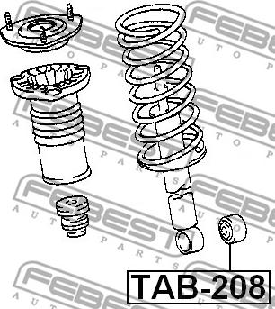 Febest TAB-208 - Сайлентблок, стойка амортизатора autospares.lv