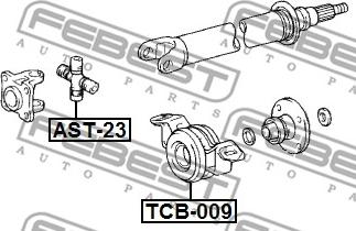 Febest TCB-009 - Подшипник карданного вала, центральная подвеска autospares.lv