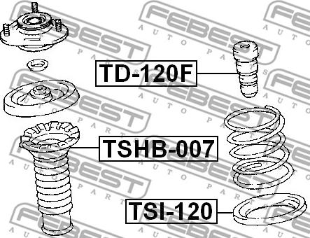 Febest TD-120F - Отбойник, демпфер амортизатора autospares.lv