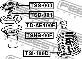 Febest TD-AE100F - Отбойник, демпфер амортизатора autospares.lv