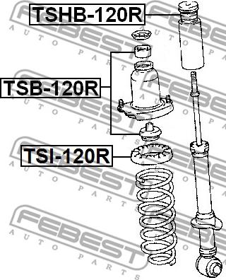 Febest TSHB-120R - Отбойник, демпфер амортизатора autospares.lv