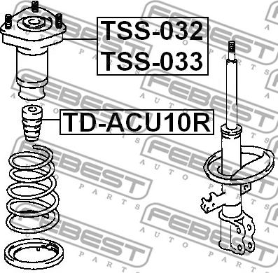 Febest TSS-032 - Опора стойки амортизатора, подушка autospares.lv