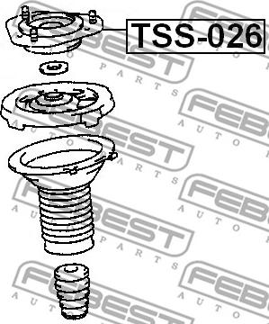 Febest TSS-026 - Опора стойки амортизатора, подушка autospares.lv