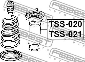 Febest TSS-021 - Опора стойки амортизатора, подушка autospares.lv