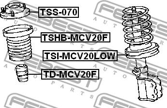 Febest TSS-070 - Опора стойки амортизатора, подушка autospares.lv