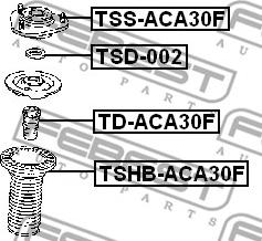 Febest TSS-ACA30F - Опора стойки амортизатора, подушка autospares.lv