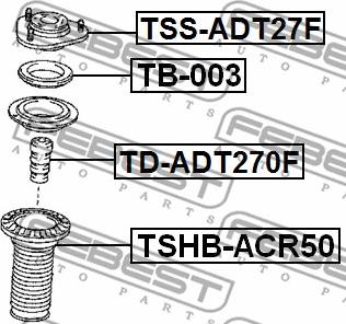 Febest TSS-ADT27F - Опора стойки амортизатора, подушка autospares.lv