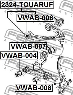 Febest VWAB-006 - Сайлентблок, рычаг подвески колеса autospares.lv