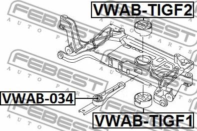 Febest VWAB-034 - Подушка, опора, подвеска двигателя autospares.lv