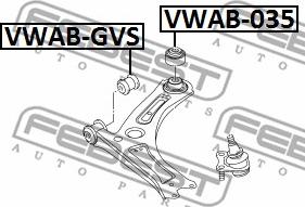 Febest VWAB-035 - Сайлентблок, рычаг подвески колеса autospares.lv