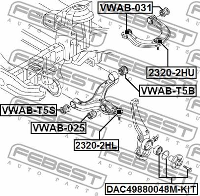 Febest VWAB-031 - Сайлентблок, рычаг подвески колеса autospares.lv