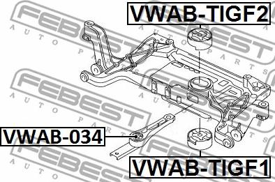 Febest VWAB-TIGF1 - Сайлентблок балки моста autospares.lv