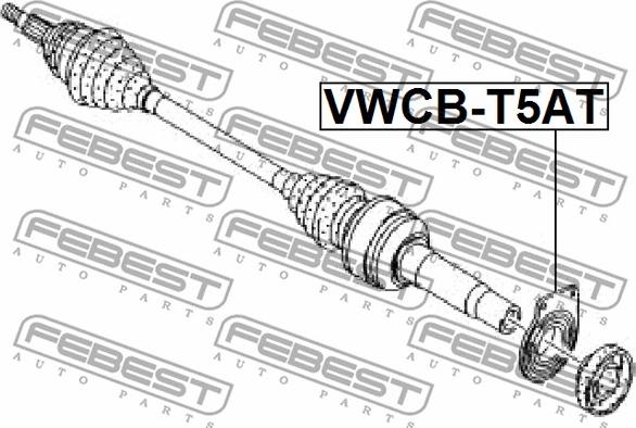 Febest VWCB-T5AT - Подшипник, приводной вал autospares.lv