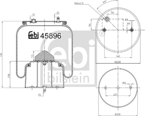 Febi Bilstein 45896 - Кожух пневматической рессоры autospares.lv