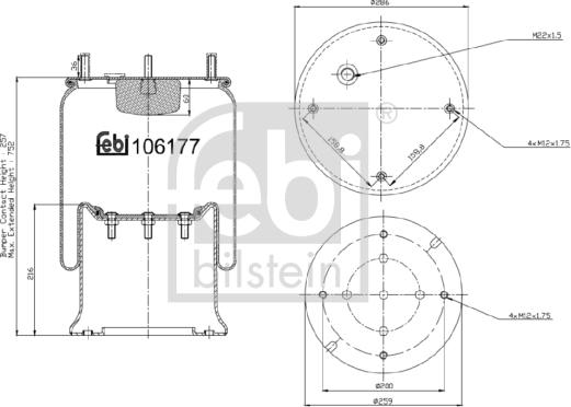 Febi Bilstein 106177 - Кожух пневматической рессоры autospares.lv