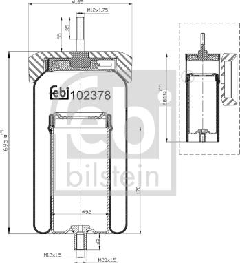 Febi Bilstein 102378 - Кожух пневматической рессоры autospares.lv