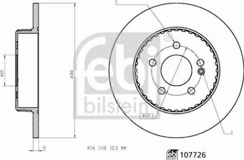 Febi Bilstein 107726 - Тормозной диск autospares.lv