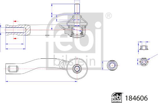 Febi Bilstein 184606 - Наконечник рулевой тяги, шарнир autospares.lv