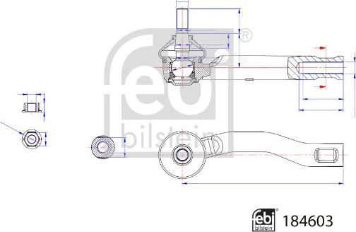 Febi Bilstein 184603 - Наконечник рулевой тяги, шарнир autospares.lv