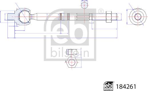 Febi Bilstein 184261 - Осевой шарнир, рулевая тяга autospares.lv