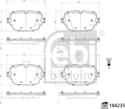 Febi Bilstein 184235 - Тормозные колодки, дисковые, комплект autospares.lv