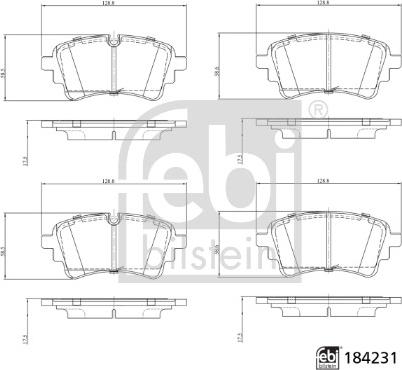 Febi Bilstein 184231 - Тормозные колодки, дисковые, комплект autospares.lv