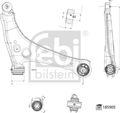 Febi Bilstein 185905 - Рычаг подвески колеса autospares.lv