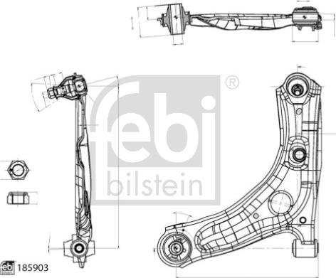 Febi Bilstein 185903 - Рычаг подвески колеса autospares.lv