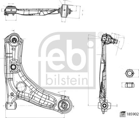 Febi Bilstein 185902 - Рычаг подвески колеса autospares.lv