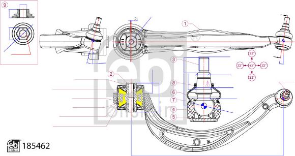 Febi Bilstein 185462 - Рычаг подвески колеса autospares.lv