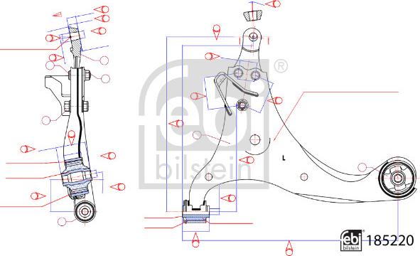 Febi Bilstein 185220 - Рычаг подвески колеса autospares.lv