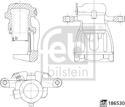 Febi Bilstein 186530 - Тормозной суппорт autospares.lv