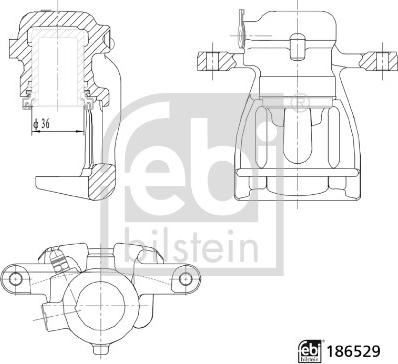 Febi Bilstein 186529 - Тормозной суппорт autospares.lv