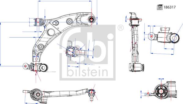 Febi Bilstein 186317 - Рычаг подвески колеса autospares.lv