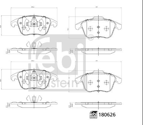 Febi Bilstein 180626 - Тормозные колодки, дисковые, комплект autospares.lv