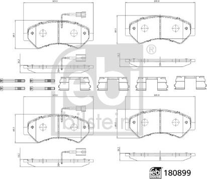 Febi Bilstein 180899 - Тормозные колодки, дисковые, комплект autospares.lv