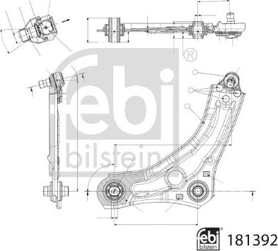 Febi Bilstein 181392 - Рычаг подвески колеса autospares.lv