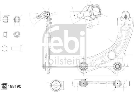 Febi Bilstein 188190 - Рычаг подвески колеса autospares.lv