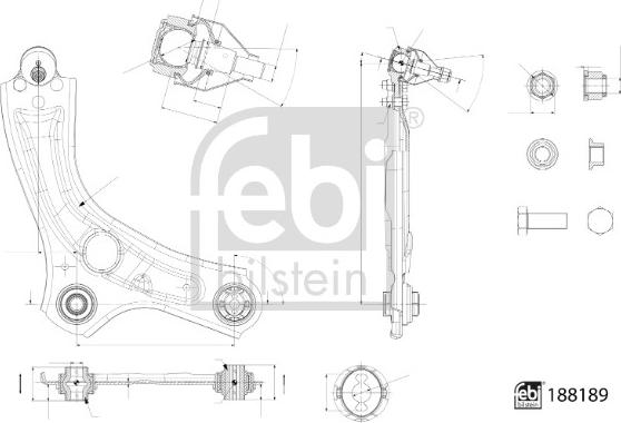 Febi Bilstein 188189 - Рычаг подвески колеса autospares.lv