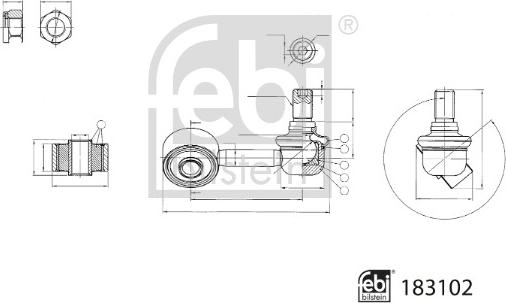 Febi Bilstein 183102 - Тяга / стойка, стабилизатор autospares.lv