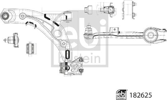 Febi Bilstein 182625 - Рычаг подвески колеса autospares.lv