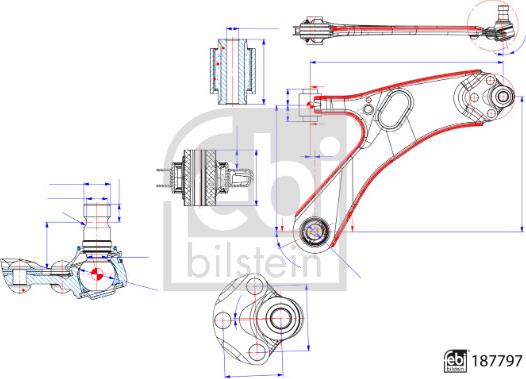 Febi Bilstein 187797 - Рычаг подвески колеса autospares.lv