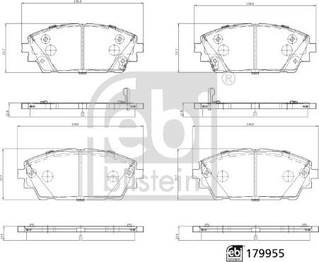 Febi Bilstein 179955 - Тормозные колодки, дисковые, комплект autospares.lv