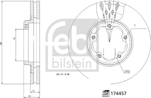 Febi Bilstein 174457 - Тормозной диск autospares.lv